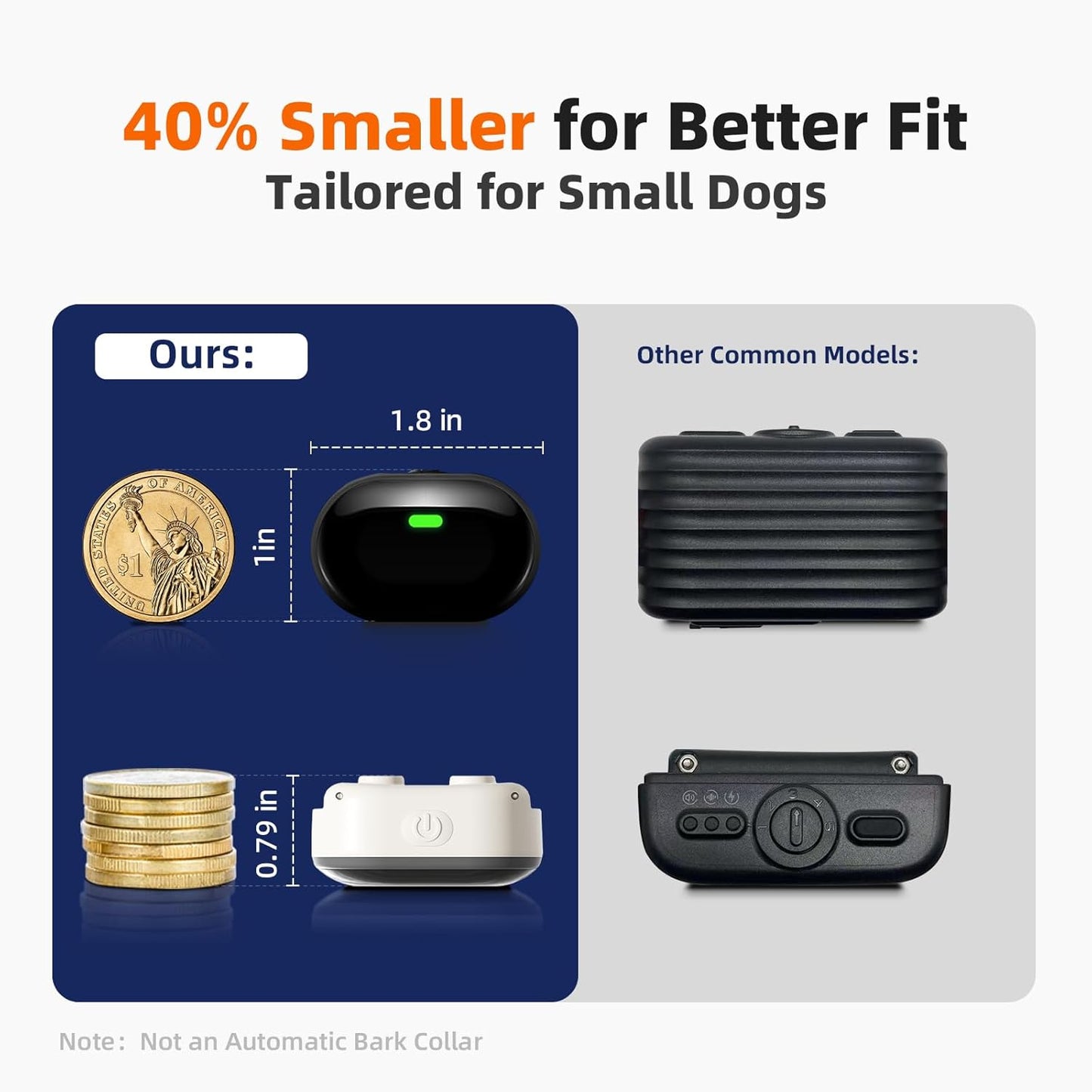 Shock Collar for Small Dogs, Ultra-Light & Slim Dog Training Collar with Remote, Tailored for Small Dogs 5-30Lbs & Medium Dogs, 198-Level Precise Control, Waterproof, Rechargeable (Not Auto Collar)