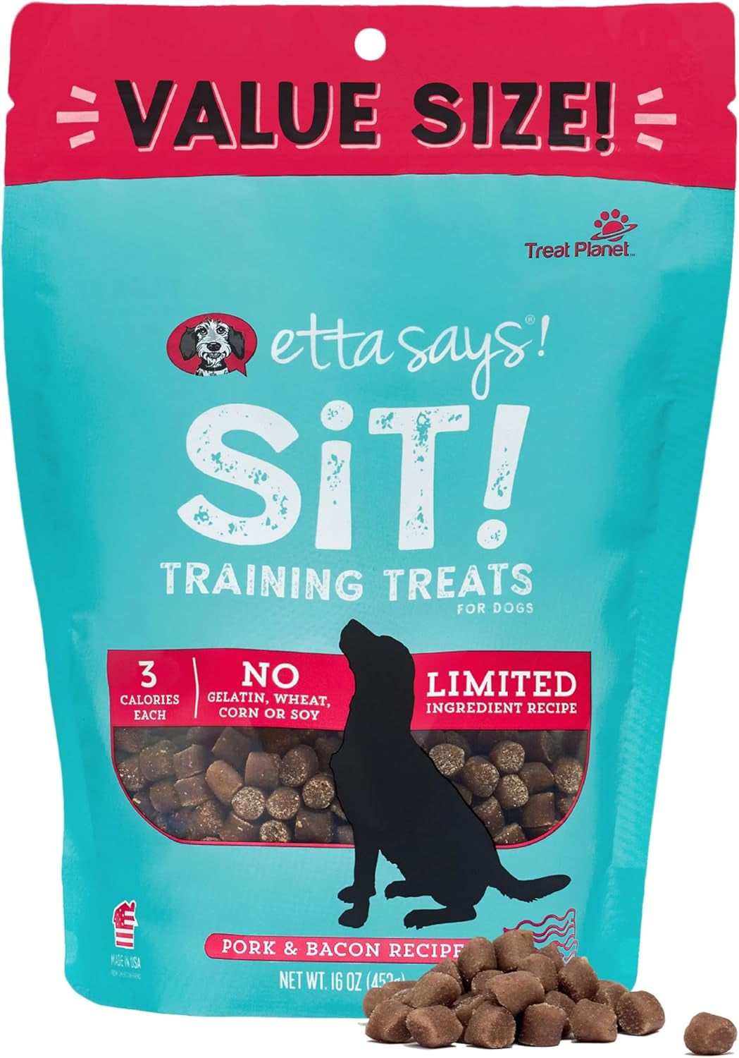 Etta Says! Training Treats - All Natural Pork and Bacon Soft Treats for Dogs - Made in the USA (16 Oz Pack of 1)