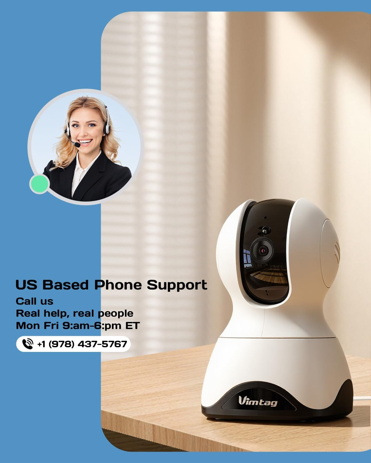 VIMTAG 4K 8MP UHD Indoor Camera Pet/Dog/Cat/Baby/Nanny/Home Security Camera