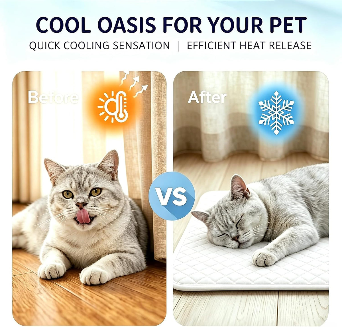 Self-Cooling Dog Mat, Q-Max>0.5 Breathable Pet Pad for Summer