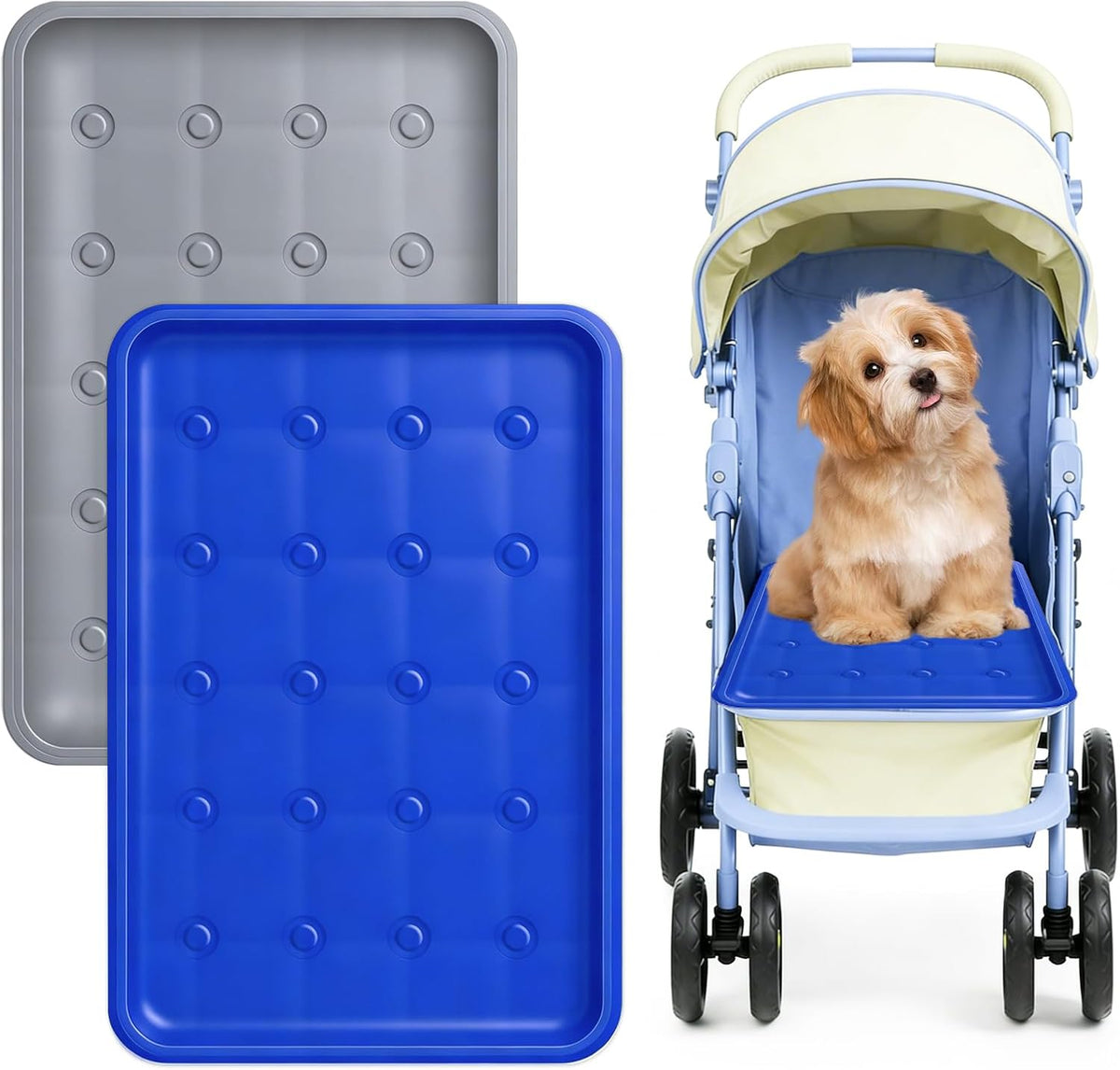 2Pcs Dog Stroller Cooling Mat for Pet Stroller Outdoor Pet Cooling Mat Waterproof Cooling Pad for Small Cat Puppy,Solid Color