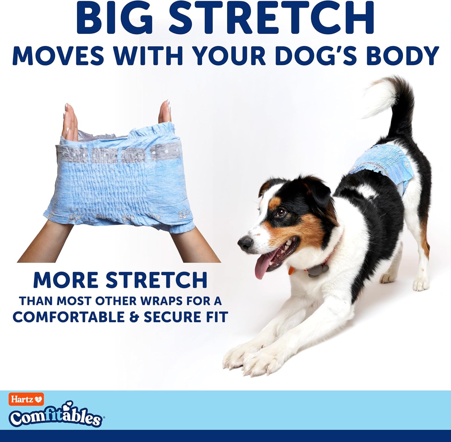 Hartz Comfitables Disposable Male Dog Wraps Stretchy Waistband, Sm 40 Count | Comfortable & Secure Fit, Easy to Put On, Super Absorbent, Breathable Material, Flashdry Technology, Leak Shield