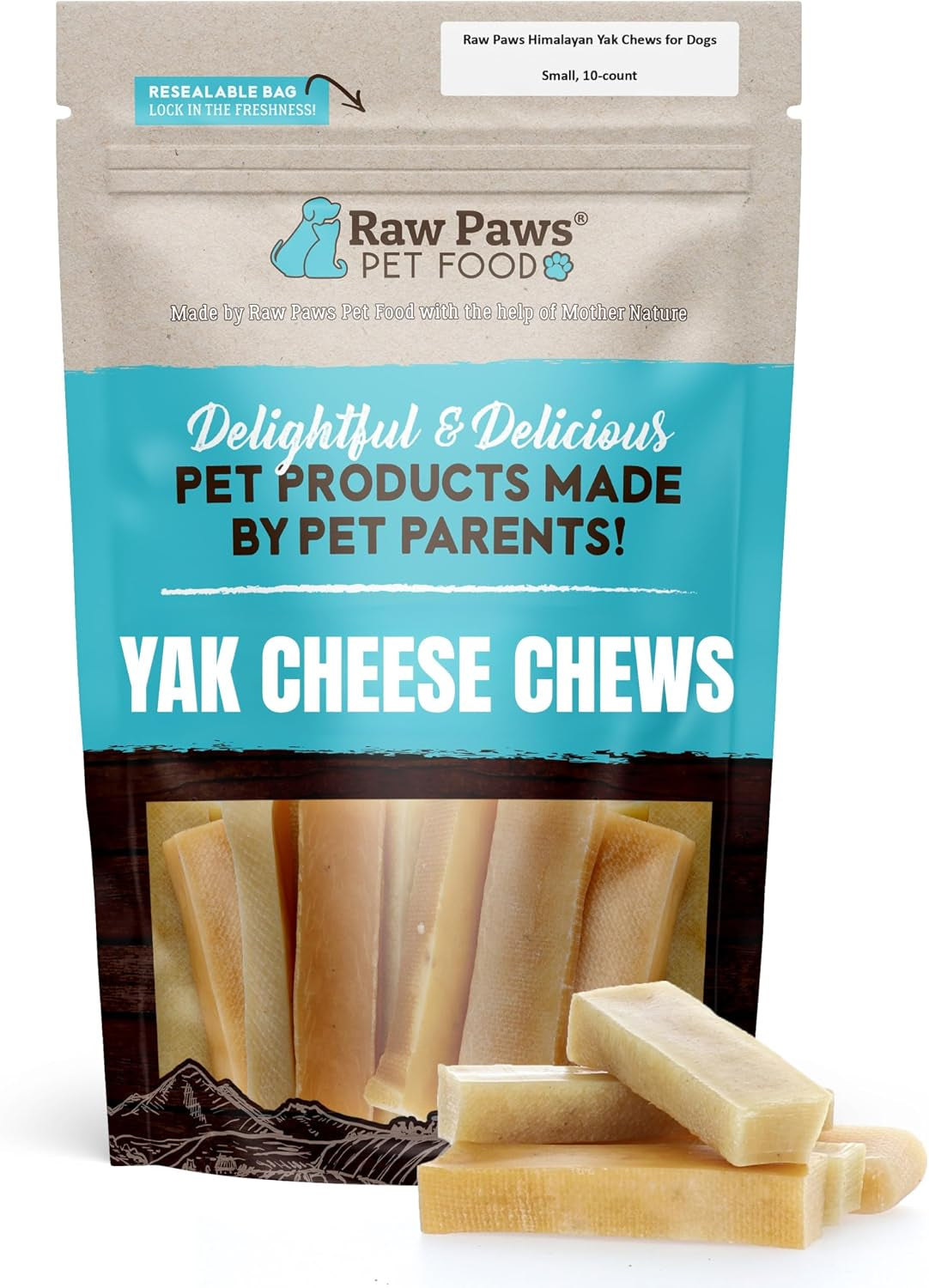 Raw Paws Himalayan Yak Chews for Dogs - Small Chews (10-Count) - Yak Cheese