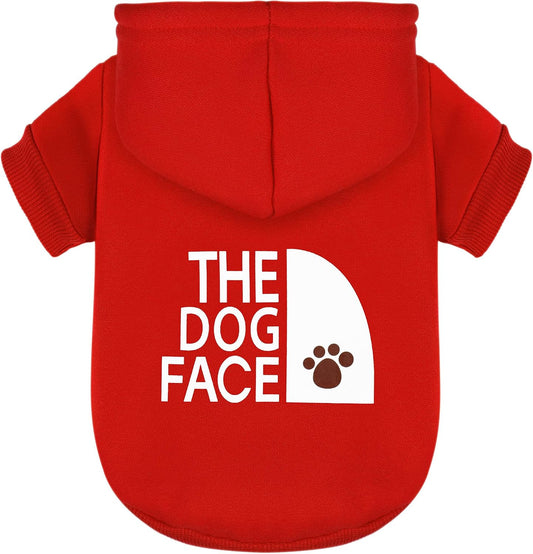 Red Chihuahua Dog Hoodie: Keep Your Pup Warm and Stylish with a 'The Dog Face' Printed Sweatshirt Pet Clothes, and Sweater Coat All in One Perfect for Winter and Cool Summer Nights! Red L