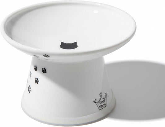 Necoichi Ceramic Extra-Wide Elevated Cat Food Bowl (Cat, Extra Wide)