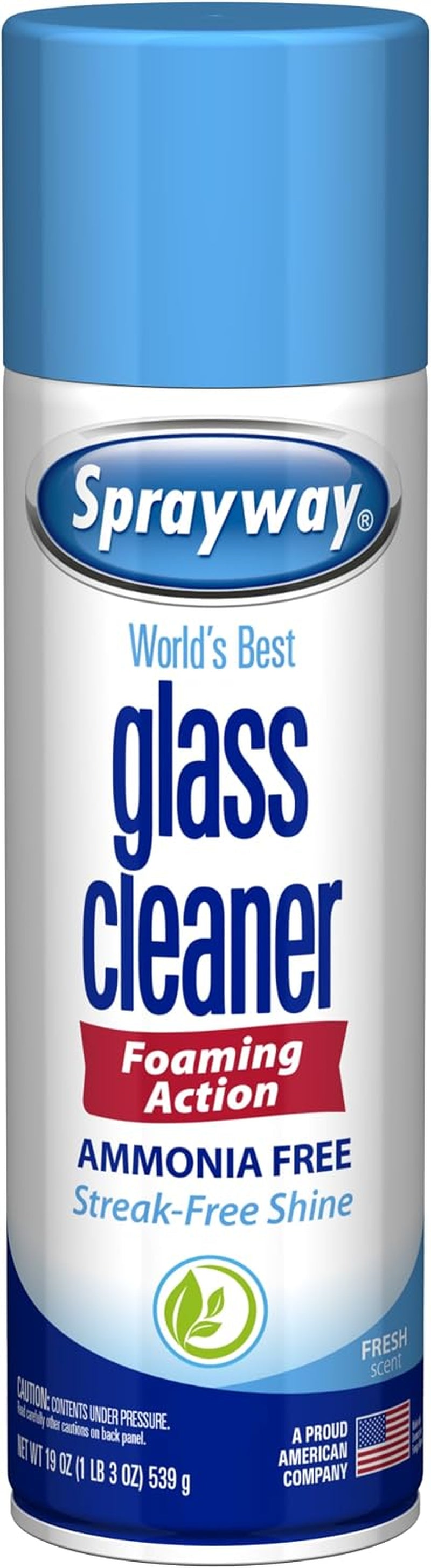 Sprayway Glass Cleaner with Foaming Spray for a Streak-Free Shine for Home and Automotive Use, 19 Oz., Pack of 12