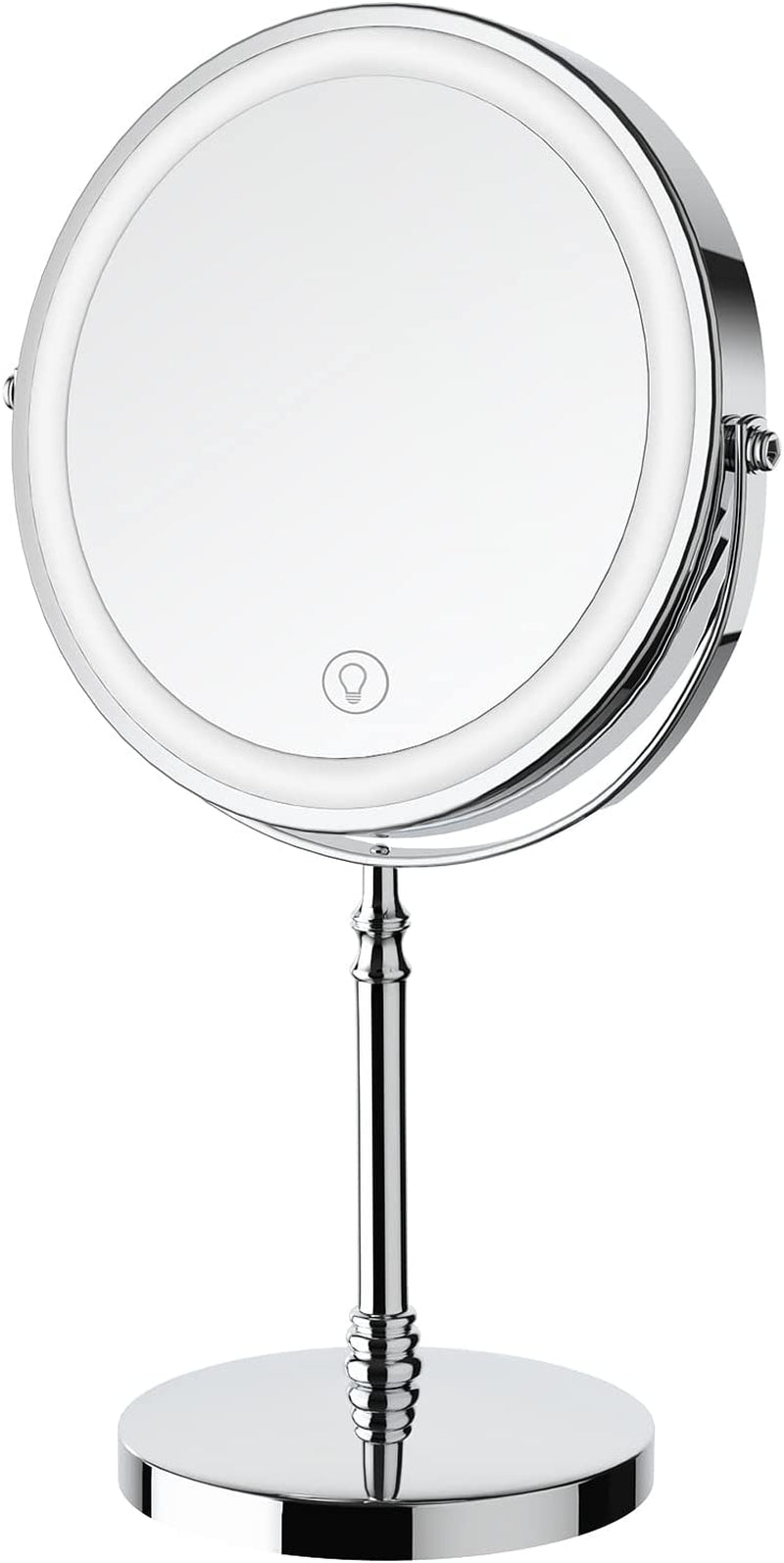 DEIOVWXS Makeup Mirror, Rechargeable Vanity Mirror with 3 Lights, 1X/10X
