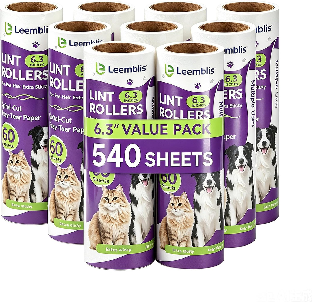 Lint Roller Refills, Extra Sticky Replacement Rolls for Pet Hair Removal