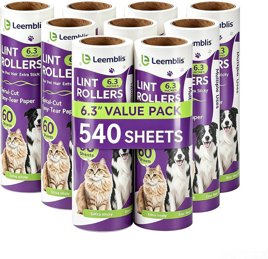 Lint Roller Refills, Extra Sticky Replacement Rolls for Pet Hair Removal
