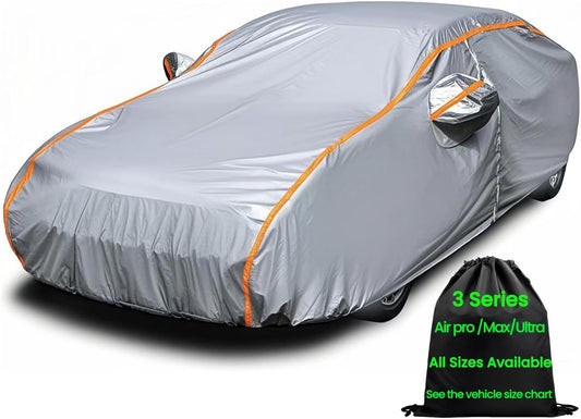 Waterproof Car Cover,Car Snow Cover,Outdoor Car Cover，Car Covers for Automobiles All Weather Waterproof，Full Exterior Covers Rain UV Snow Protection Inner Cotton,Fit All Sedan 186" to 194"