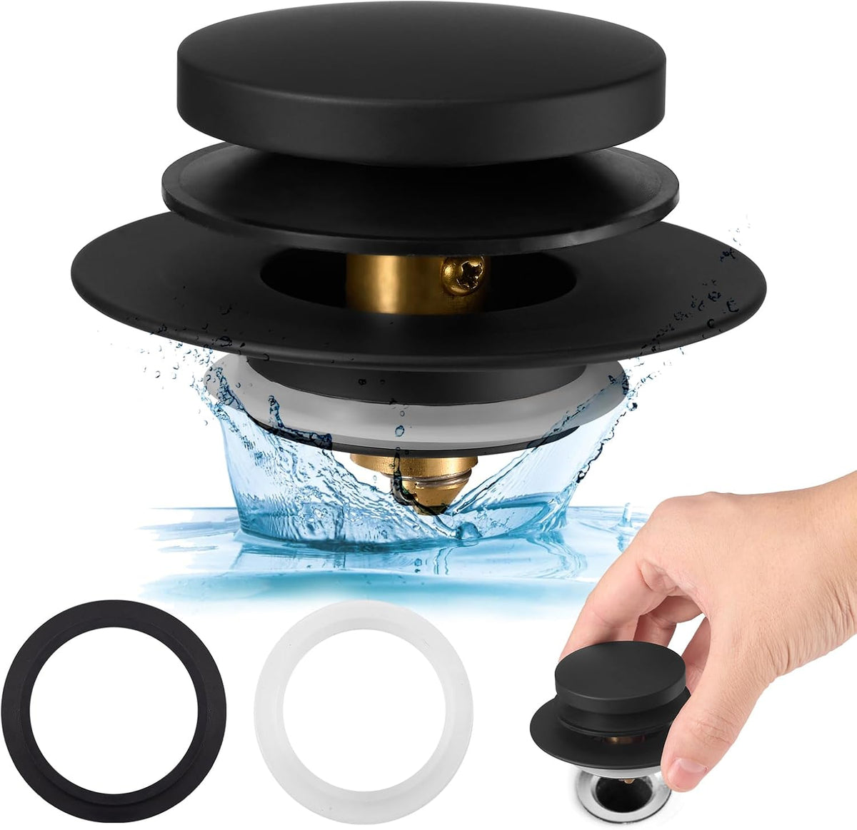 Bathtub Drain Stopper, Tub Plug for 1.5"-1.72" Regular Drains