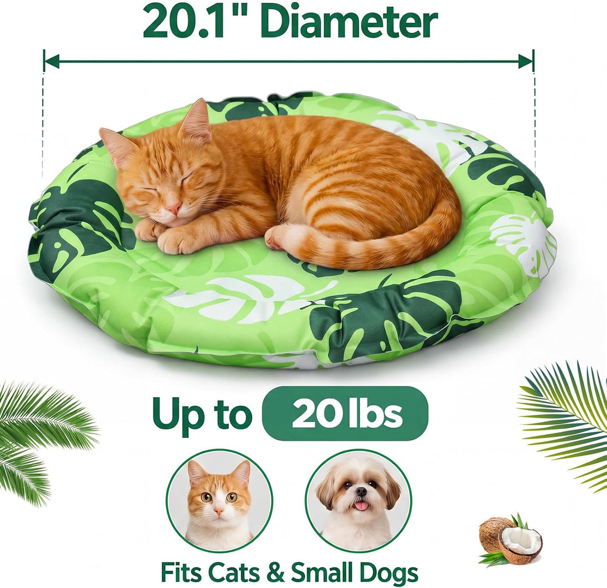 Drydiet Pet Cooling Mat for Cats & Small Dogs, Gel Pad, Washable, 20.1 In