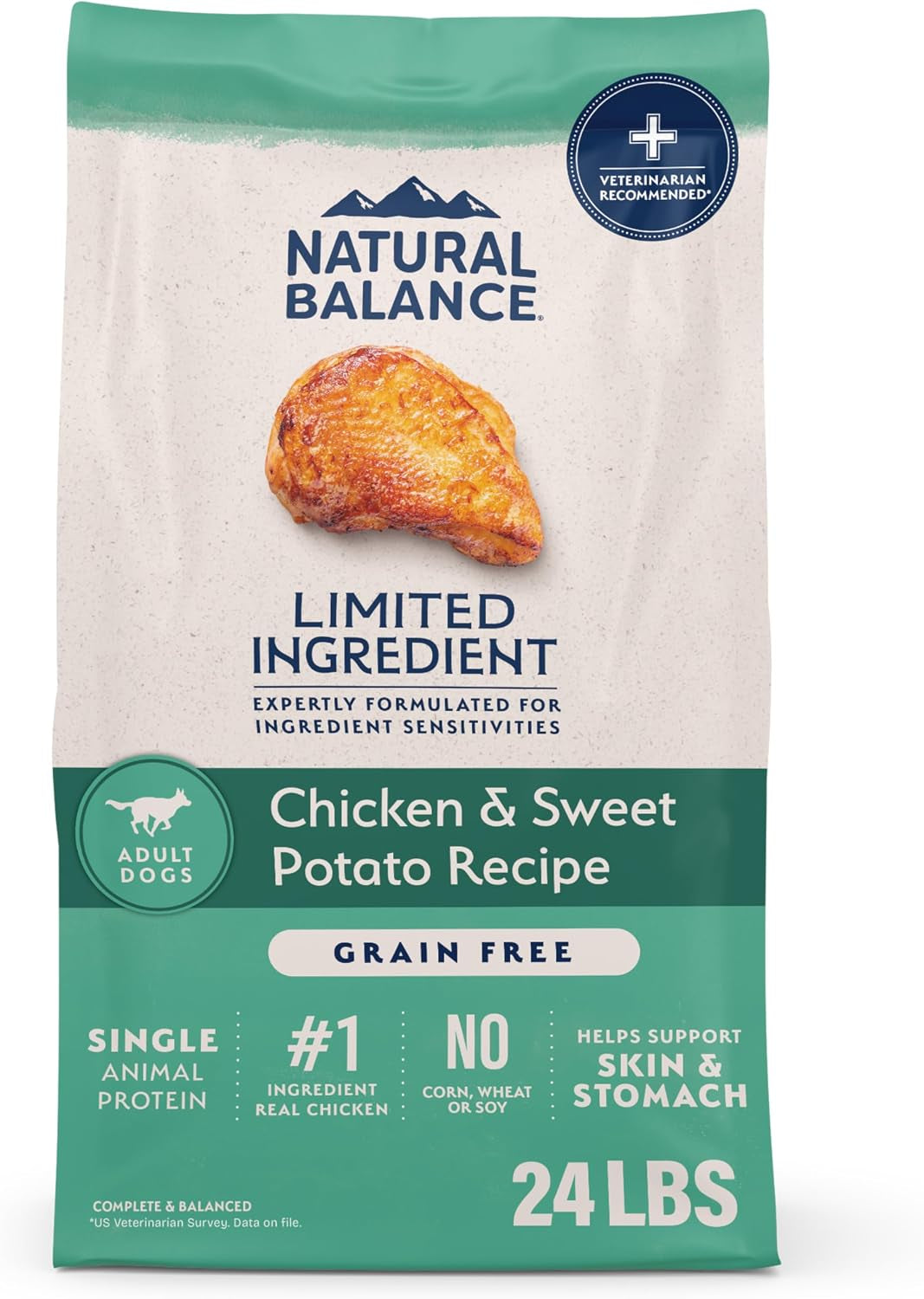 Natural Balance Limited Ingredient, Dog Food, Chicken & Sweet Potato, 24 Lb