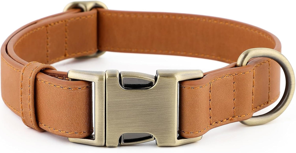 Plutus Pet Genuine Leather Dog Collar, Adjustable and Skin-Friendly