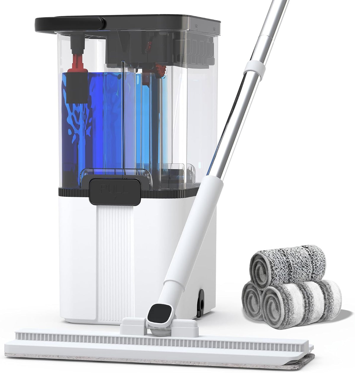 Flat Mop and Bucket with Wringer Set,Mops for Floor Cleaning