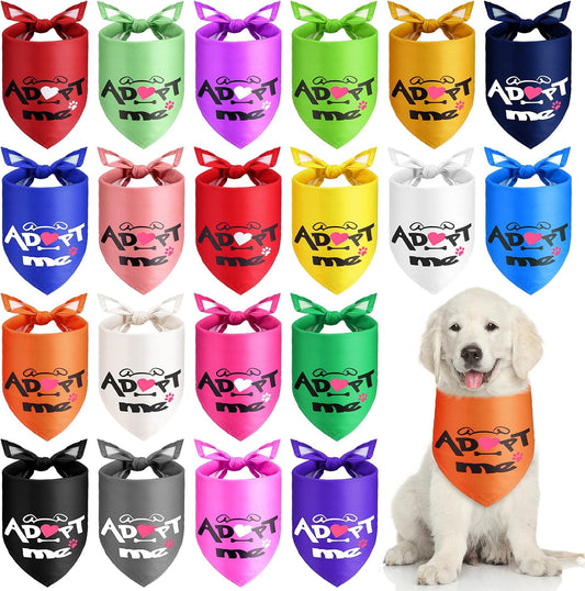 20 Pack Adopt Me Dog Bandanas Triangle Bibs for Dogs, Adopt Me