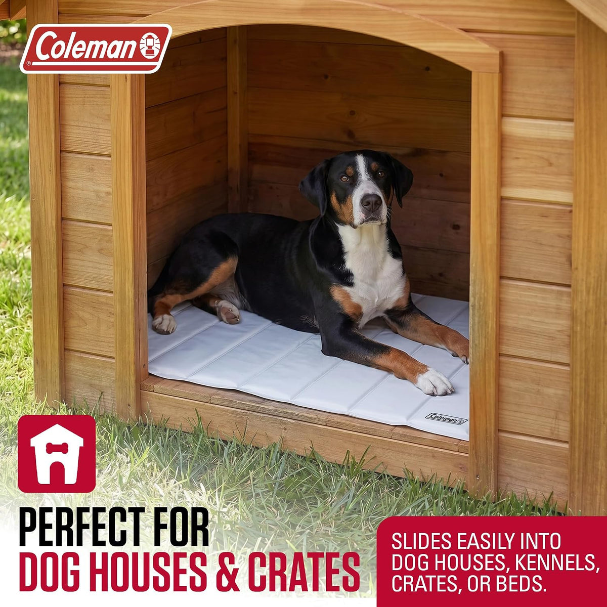 Coleman Patented Self Cooling Pet Mat 24 X 30 Inches, Cooling Pad for Dogs & Cats, Pressure Activated Gel Mat, No Refrigeration Needed, Dog Cooling Bed for Crate, Kennel, Floor & Travel