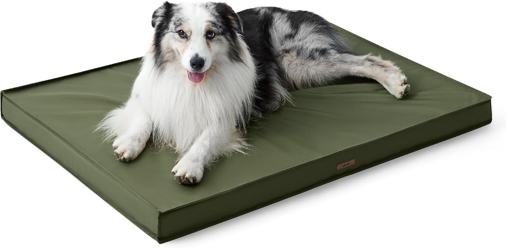 Outdoor Waterproof Dog Beds Large Sized Dog, Orthopedic Egg Crate Foam Pet Bed with Oxford Fabric Surface and Removable Washable Cover, Pet Mat 36''X27'', Green