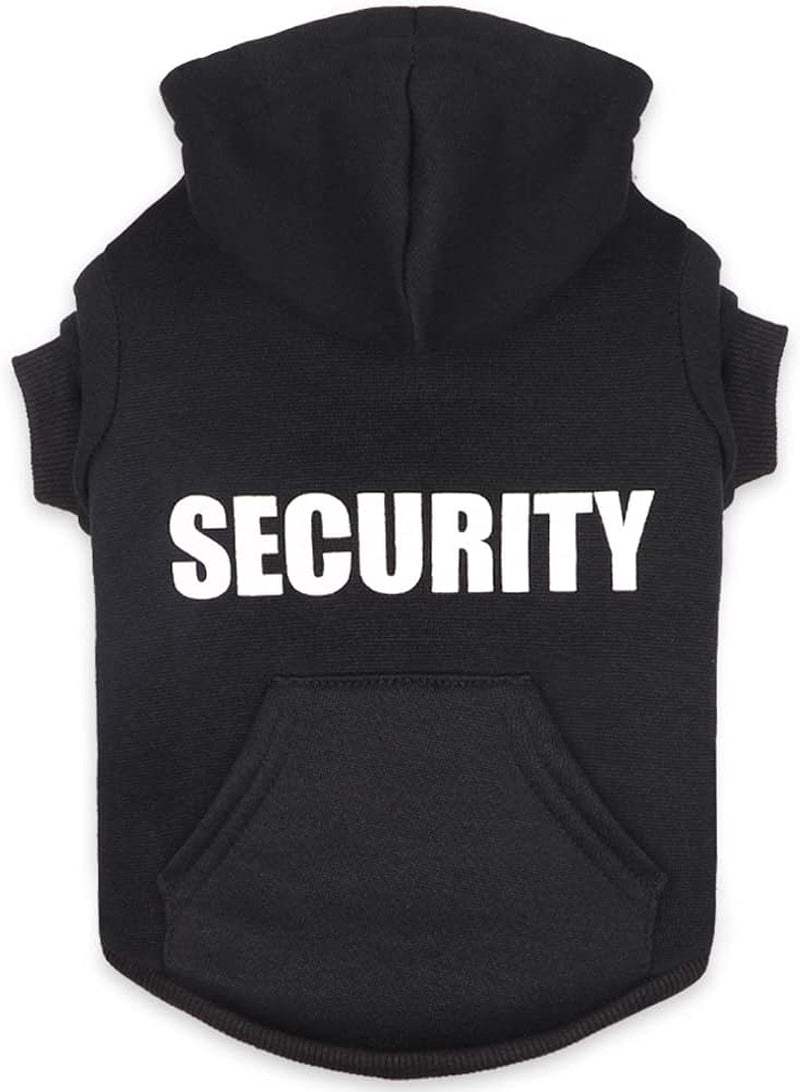 Dog Hoodie Security Dog Sweater Soft Brushed Fleece Clothes Hoodie Sweatshirt with Pocket Sweaters for Medium Dogs(M)