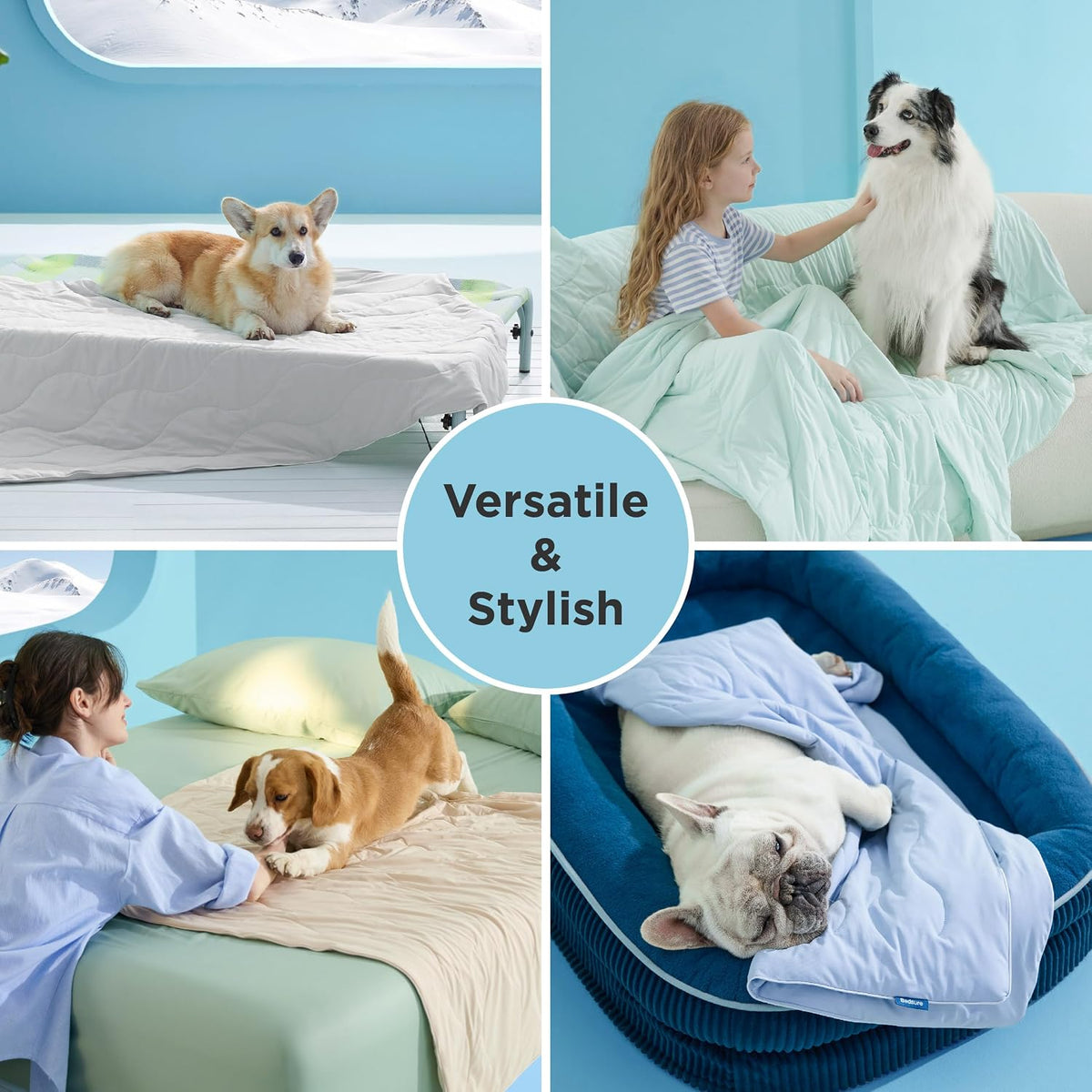 Bedsure Arcticmax™ Q-MAX>0.5 Premium Cooling Blanket for Large Dogs，40X50”