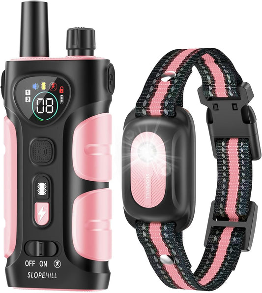 SLOPEHILL Dog Shock Collar,4200Ft Dog Training Collar with Remote,Pink