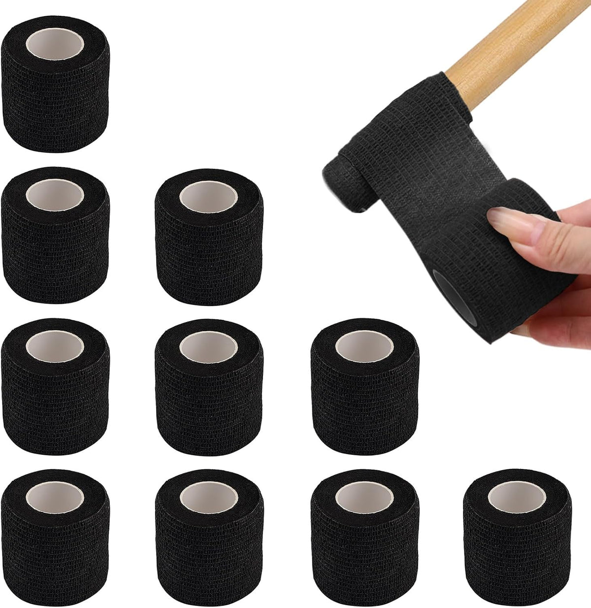 10 Rolls Chair Leg Floor Protectors Wraps for Hardwood Floors - Fit All Shapes Legs - Self Adhesive Chair Table Furniture Leg Covers Caps Reduce Noise, Total 148FT (Black, 148FT)