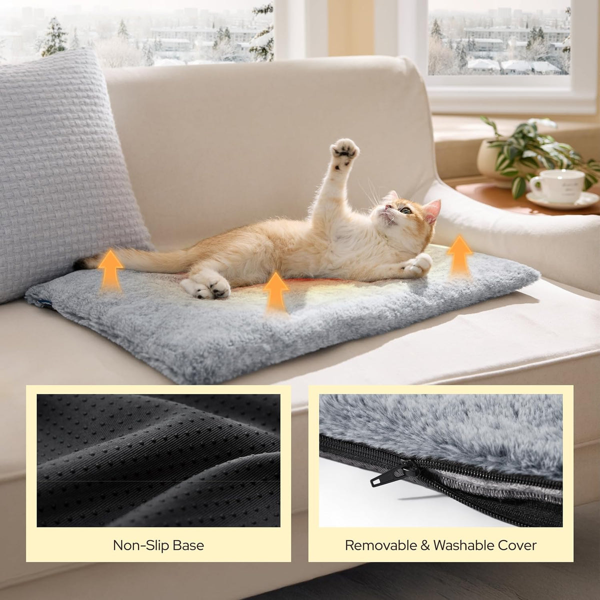 Bedsure Self Warming Cat Bed Mat,Small Pet Extra Warm Self Heating Cat Pad