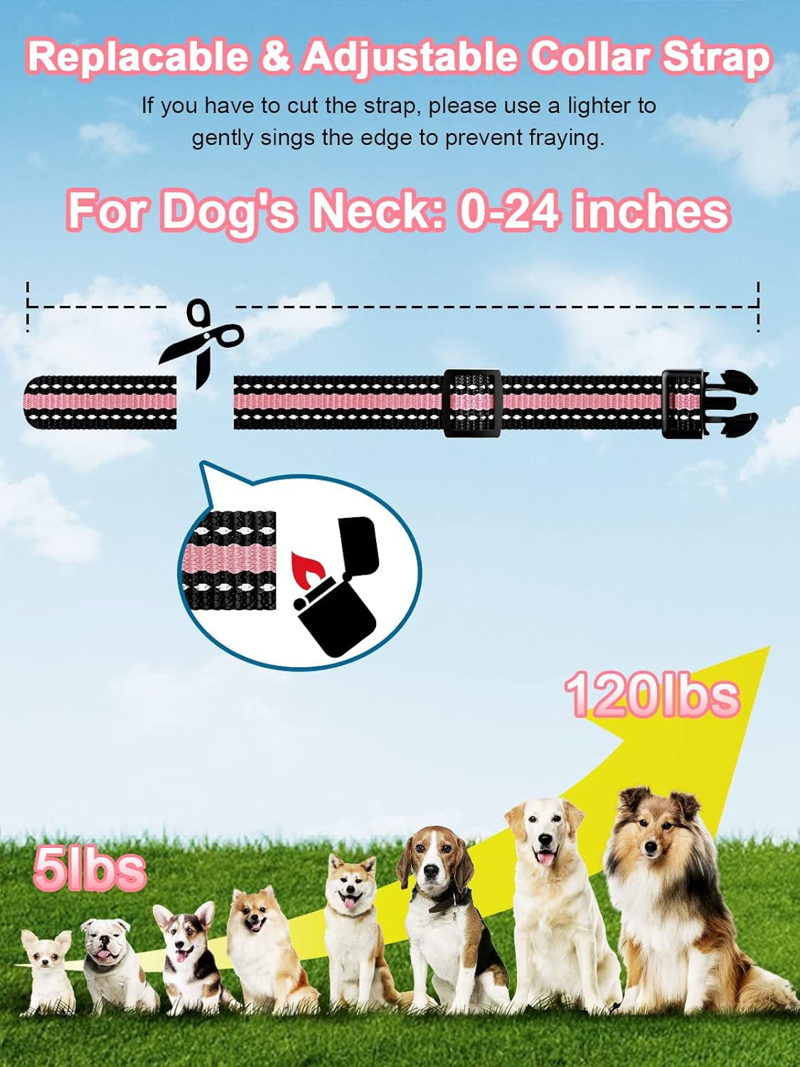 Bousnic Dog Shock Collar 2 Dogs (5-120Lbs) - 3300 Ft Waterproof Training Collar for Dogs Large Medium Small with Rechargeable Remote, Beep (1-8) Vibration (1-16) and Humane Shock (1-99) Modes