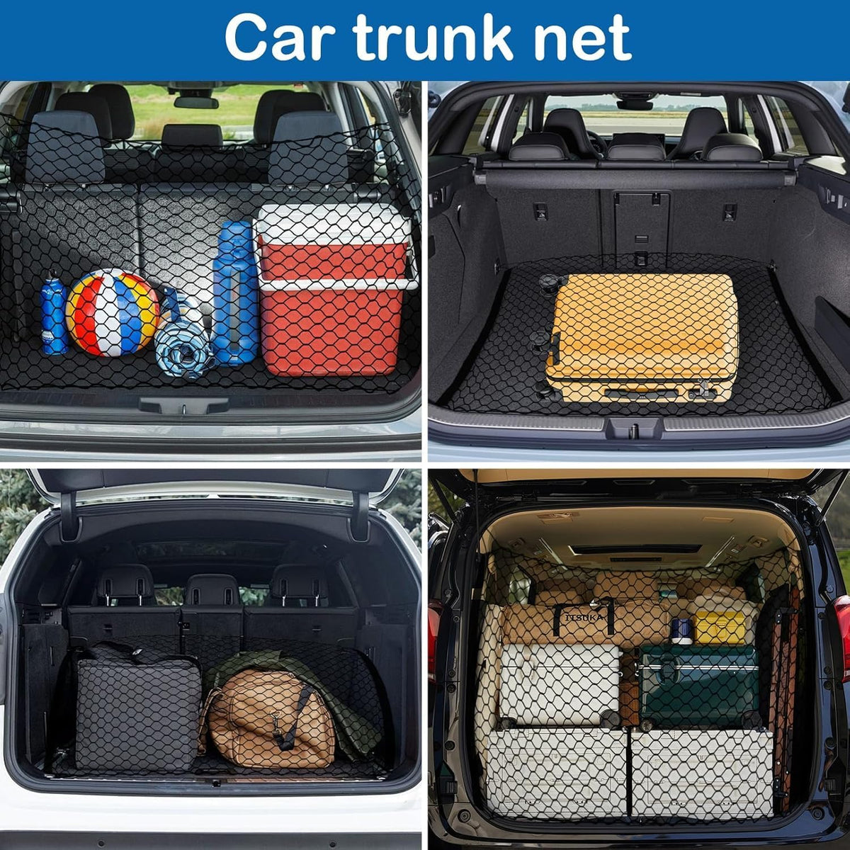 Dog Car Barrier Vehicle Pet Barrier Backseat Mesh Dog Car Divider Net with Adjusting Rope and Hook Suitable for SUV Pickup and Small Car (47In X 27In)