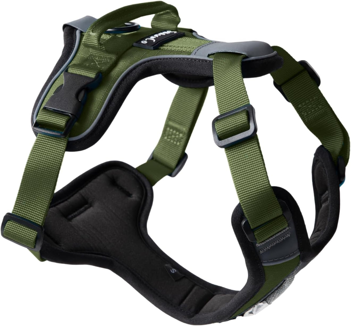 Shawnco Basecamp Dog Harness, No-Pull Pet Vest (Olive Green,M)