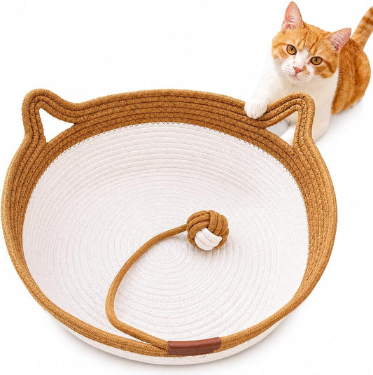 Large Instinct Basket Stimuli Cat Bed, Handwoven Cotton Rope Cat Basket