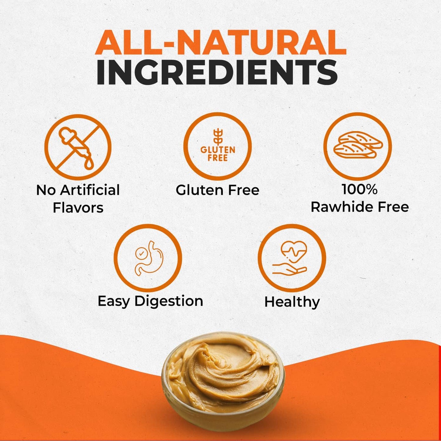 Canine Naturals Peanut Butter Chew - 100% Rawhide Free Dog Treats - Made with Real Peanut Butter - All-Natural and Easily Digestible - 2 Pack of 4 Inch Medium Rolls for Dogs 20-50Lb