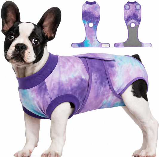 Recovery Suit for Dogs after Surgery, Tie-Dye Breathable Dog Bodysuit, Comfy Male Female Dog Neuter Spay Suits, anti Licking Dog Onesie Pet Surgical Suit for Abdominal Wounds Skin Disease