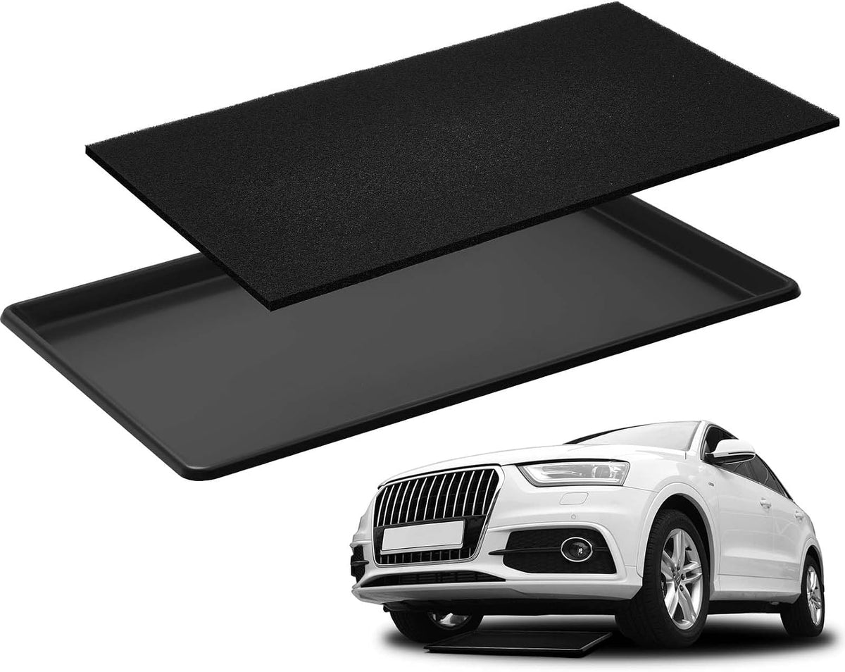Uiifan 1 Set Oil Drip Pan with Anti-Splash Pad, under Car Drain Tray