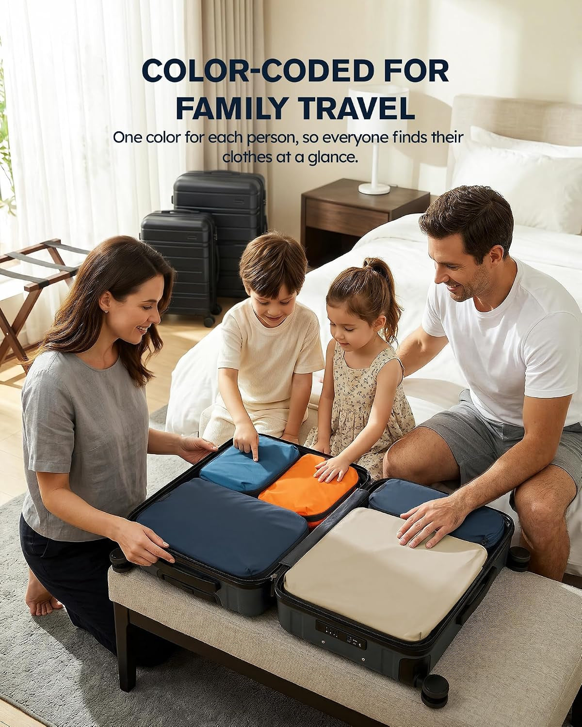 Tolaccea Travel Packing Cubes Set Compression Organizers for 20" Luggage
