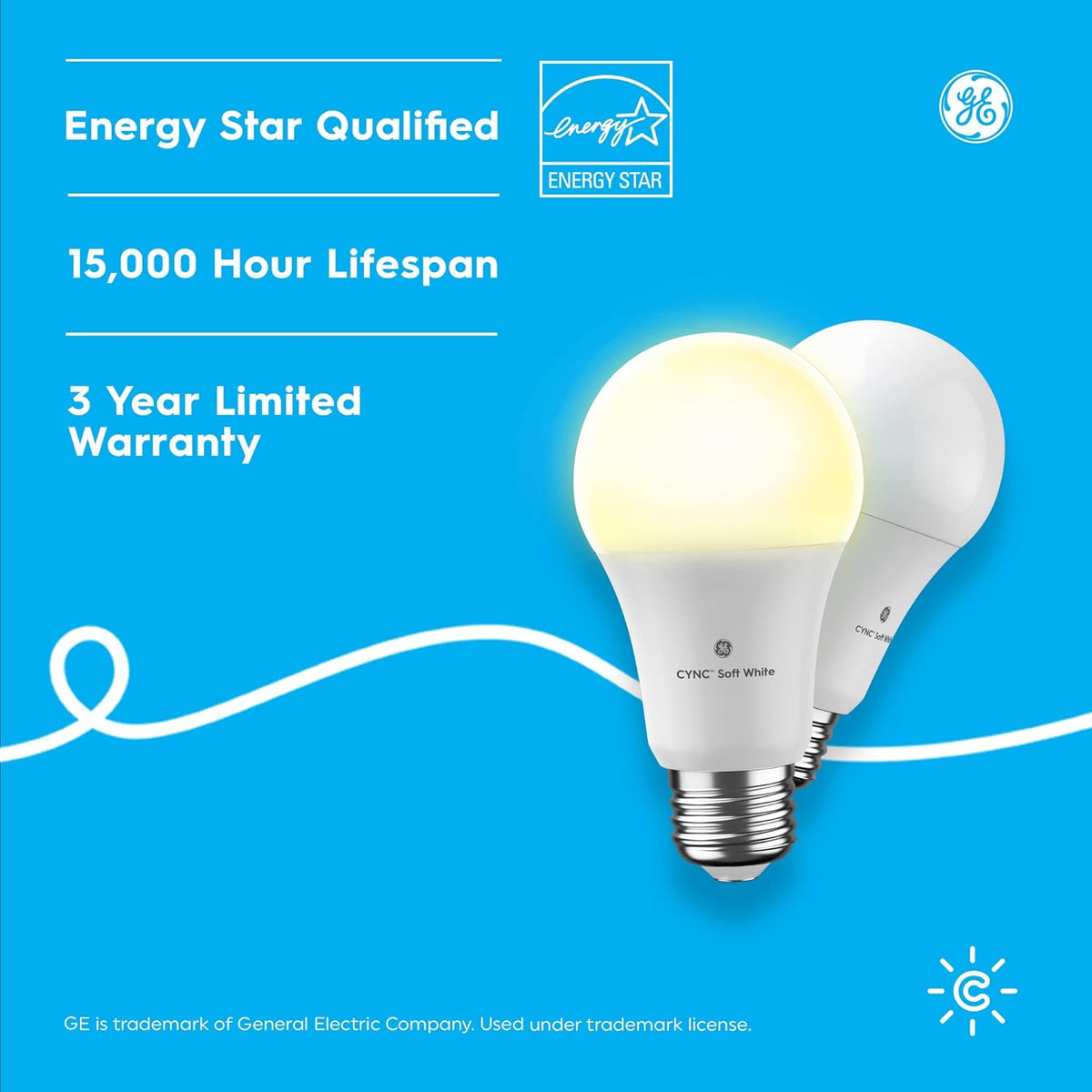 GE CYNC A19 Smart LED Light Bulbs, Bluetooth and Wifi Light