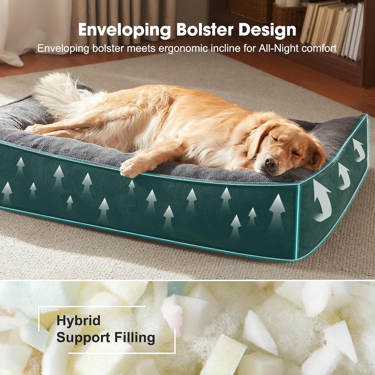FURTIME XXL Orthopedic Dog Beds Large Sized Dog, Extra Thick Dog Couch 48"