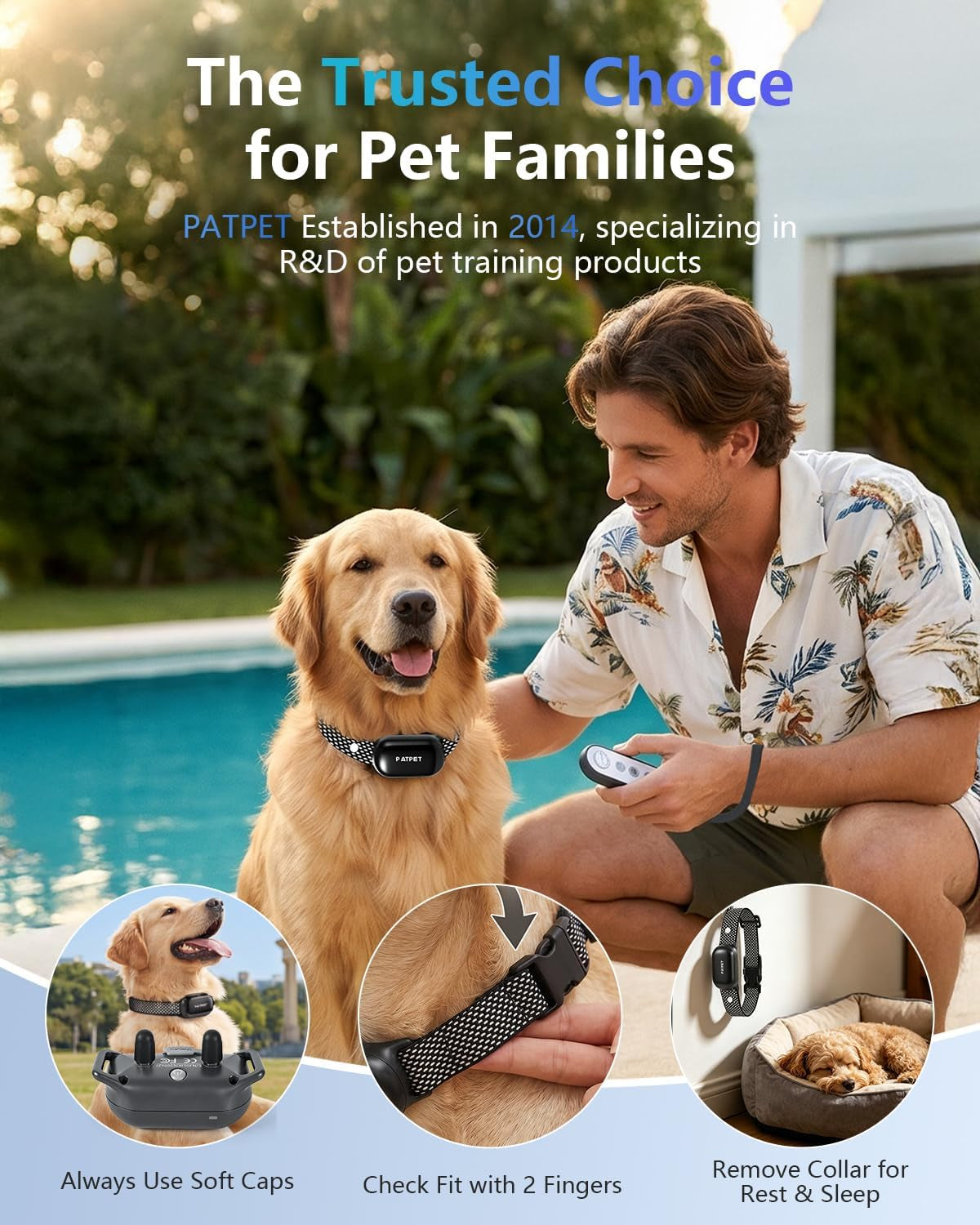 PATPET Shock Collar for Dogs - 4000FT Dog Training Collar with Remote, IPX7 Waterproof 4 Modes(Beep/Vibration/Shock/Safe) Dog Shock Collar, Rechargeable E-Collar for Small Medium Large Dogs(Dark Grey)