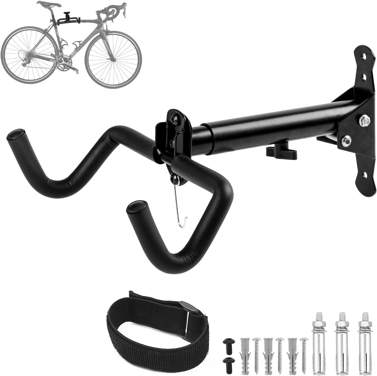 Cyfie Bike Wall Mount, Horizontal Garage Storage Bike Rack Hanger, Indoor Bicycle Holder Hook for Hanging Mountain Road Hybrid Bikes in Apartment Home