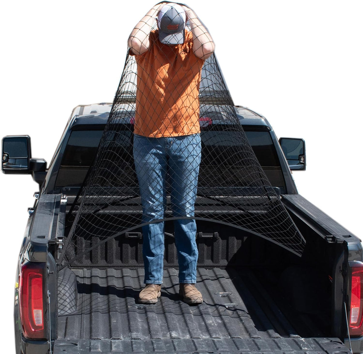 Upgraded Highly Elastic Truck Bed Cargo Net Organizer, 4'X4', USA
