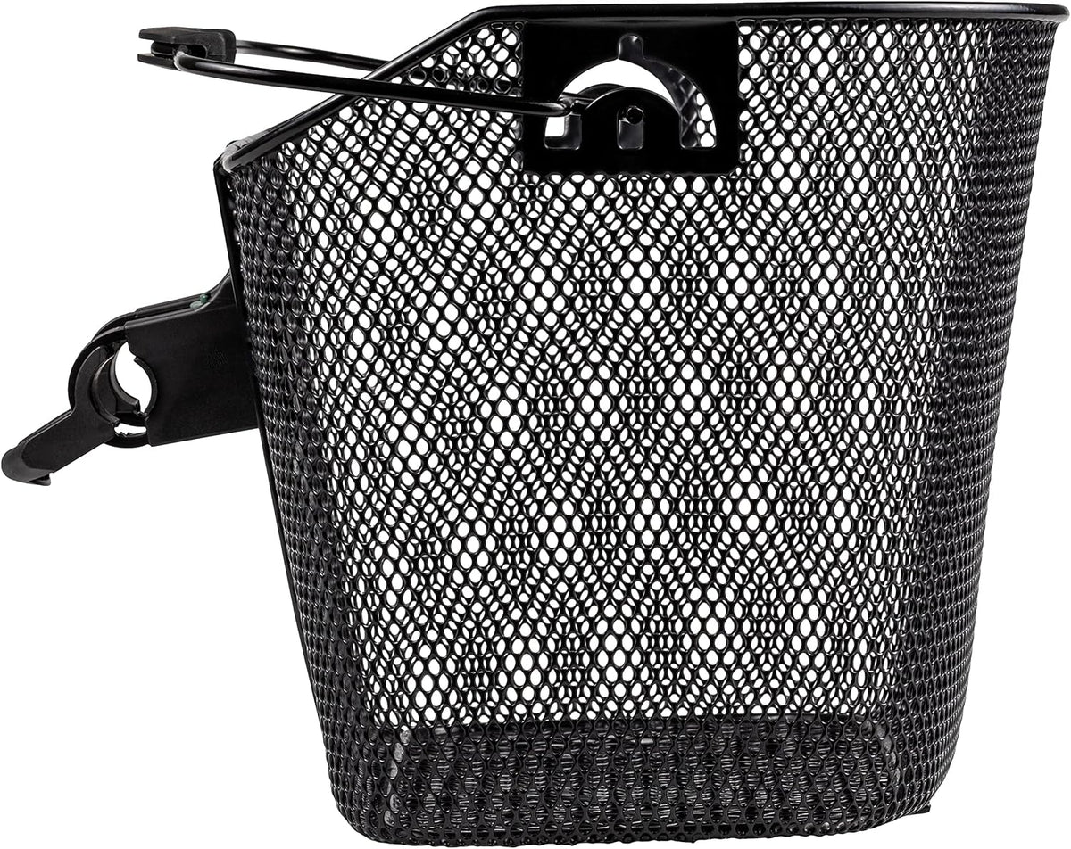 Schwinn Quick Release Wire Bike Basket, Black, Weather Resistant, Folding Handle for Hand Carry, Fits Most Adult Bicycles, Includes Mounting Hardware, Bicycle Basket for Adult Bikes