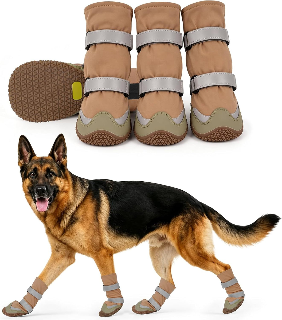 Dog Shoes for Winter Snow Waterproof Dog Boots with Fleece Lining