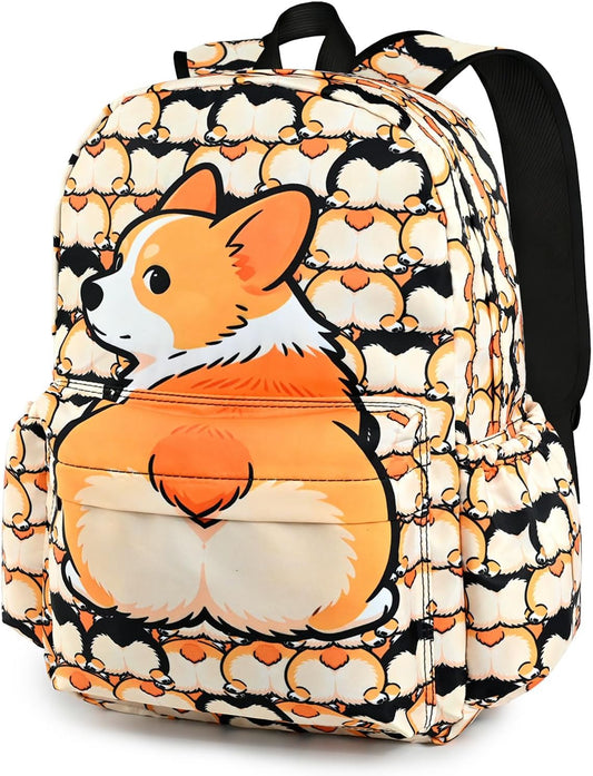 Dog School Backpack for Girls Boys Teens Bookbag 17 Inch Laptop Backpack for Sports Travel Camping