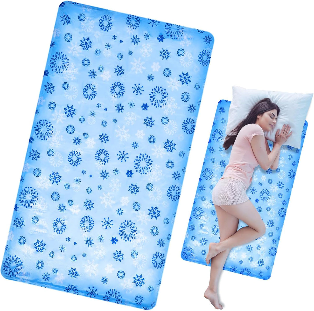 Drydiet Gel Cooling Pad Mat for Bed,Plain,48 X 28 Inch,Light Blue