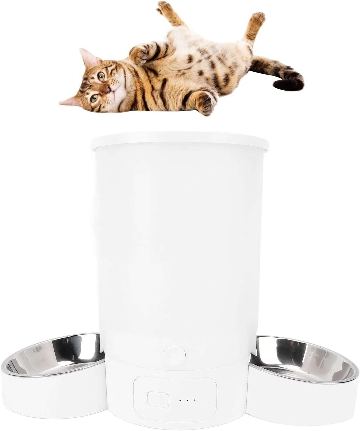 Automatic Cat Feeders, 3L Timed Cat Dry Food Dispenser, Dual Power Supply, Programmable Portion Size, 1 to 6 Meals per Day, Auto Pet Feeder for Cats and Small Dogs