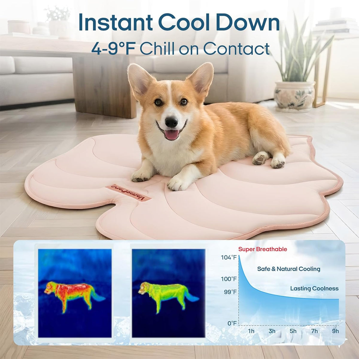 Dog Cooling Mat Washable Pet Cooling Mat, Self Cooling Mat for Dogs Large
