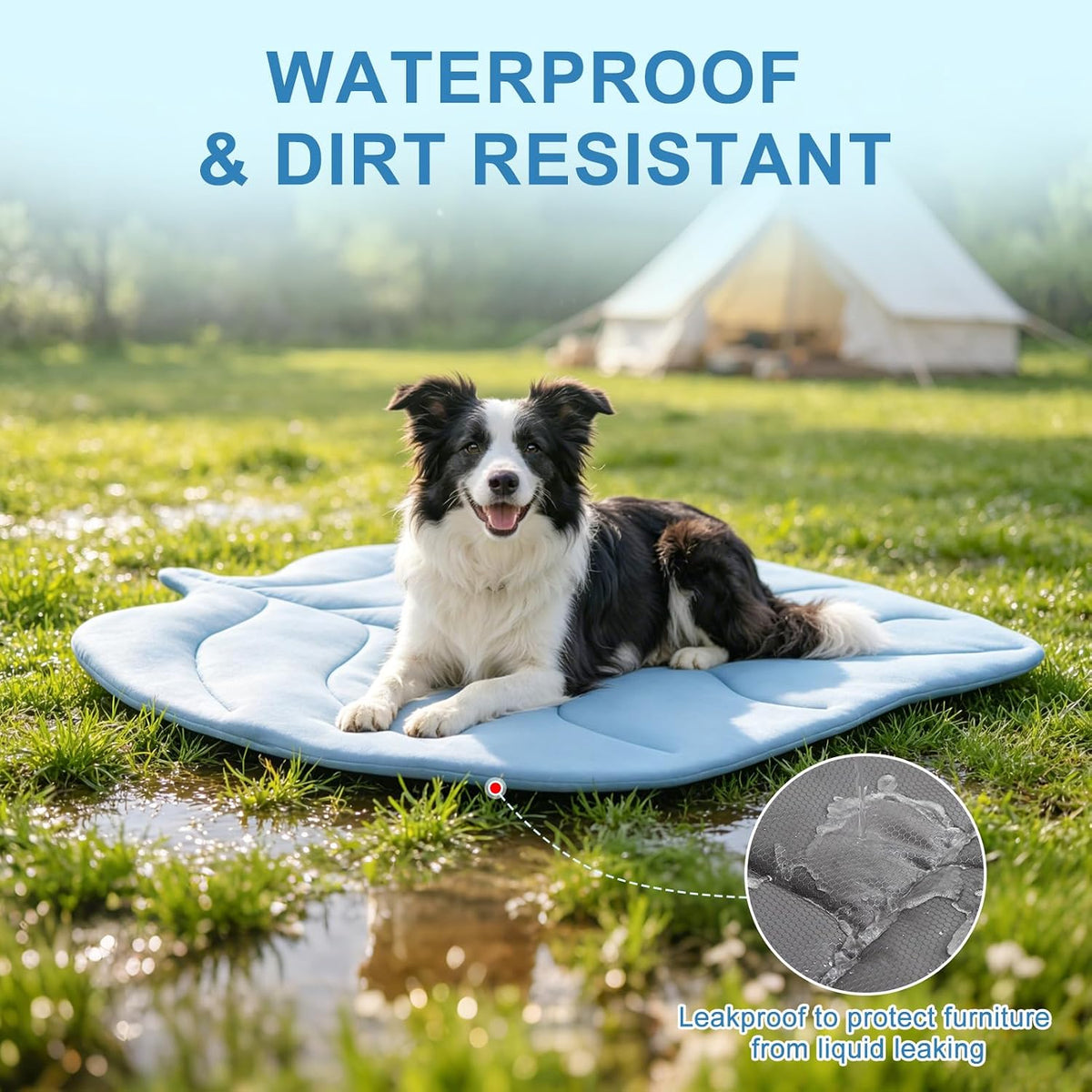 BEAUTYZOO Cooling Mat for Dogs & Cats, Dog Cooling Mat Q-Max>0.4, Double-Sided Pet Cool Pads for Summer, Crate, Kennel, Waterproof Outdoor Cooling Bed, Non-Gel Washable Chill Mats 37"X34" Leaf Shaped