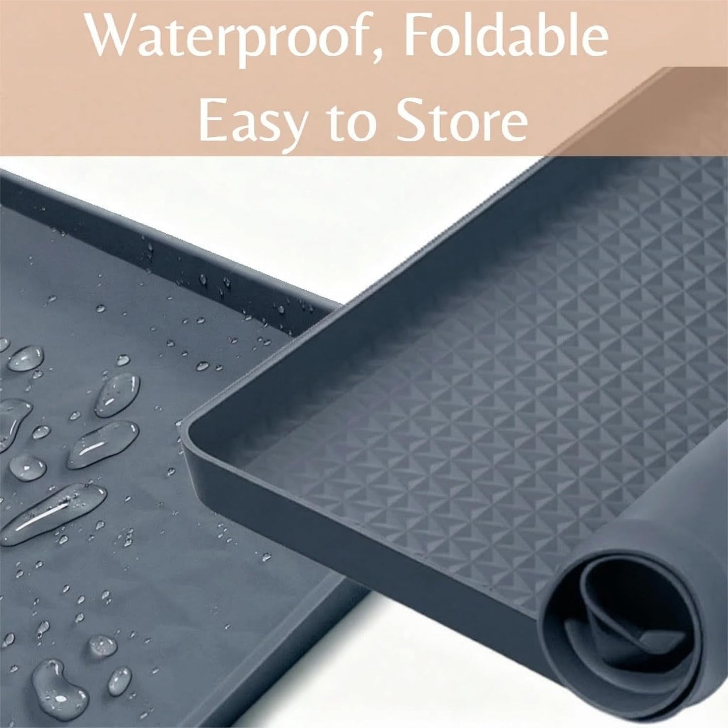 Cat Litter Mat, Extra Large 51"X25.6" Silicone Litter Box Mat, High Edge | Kitty Litter Mat for Auto Litter Box Areas, Waterproof Non-Slip Litter Mat, Easy Clean, Raised Lip Contains Multi-Cat Mess
