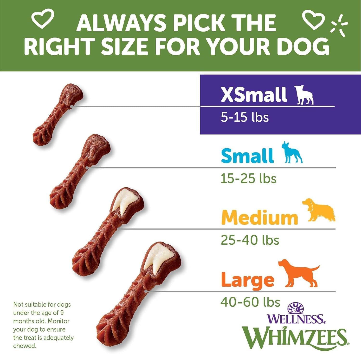 Whimzees Wellness Brushzees Natural Dog Dental Treat, VOHC Accepted Chews, Freshens Breath, Extra-Small Size, 12.7 Oz Bag, 48 Count