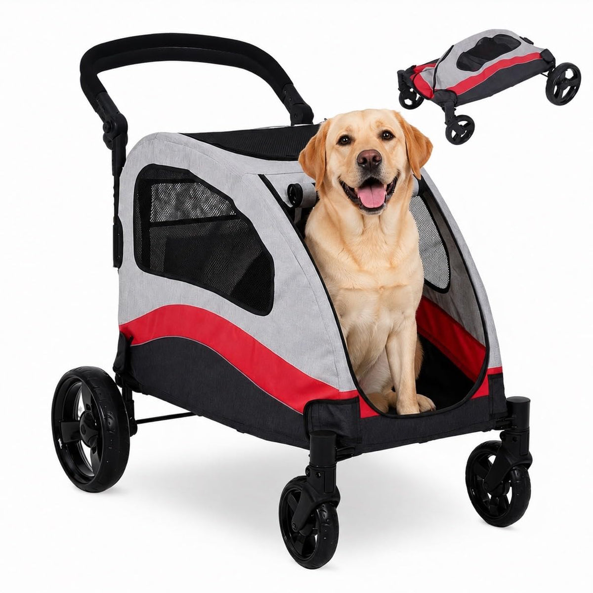 4 - Wheel Pet Stroller for XL Extra Large Dogs up to 160 Lb